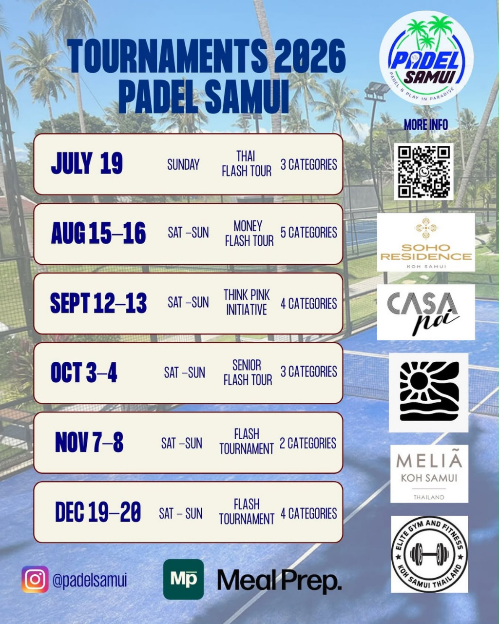 Padel Samui Tournaments August 2026